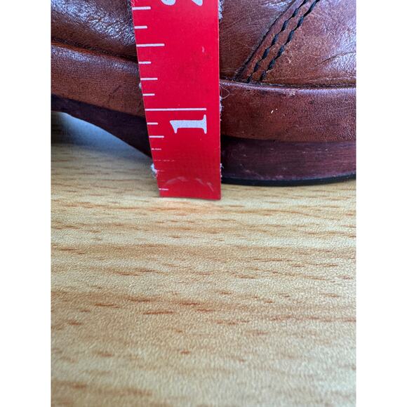 VTG 70's Nordstrom clogs 9.5 platform leather and wood slip on shoes boho hippie - Picture 12 of 14